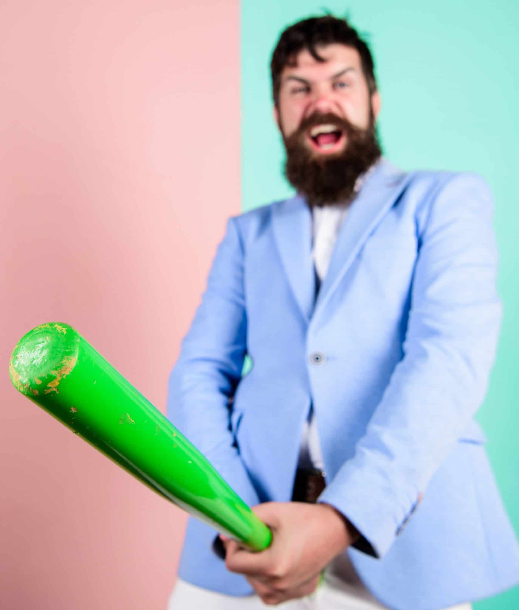 Man holding baseball bat