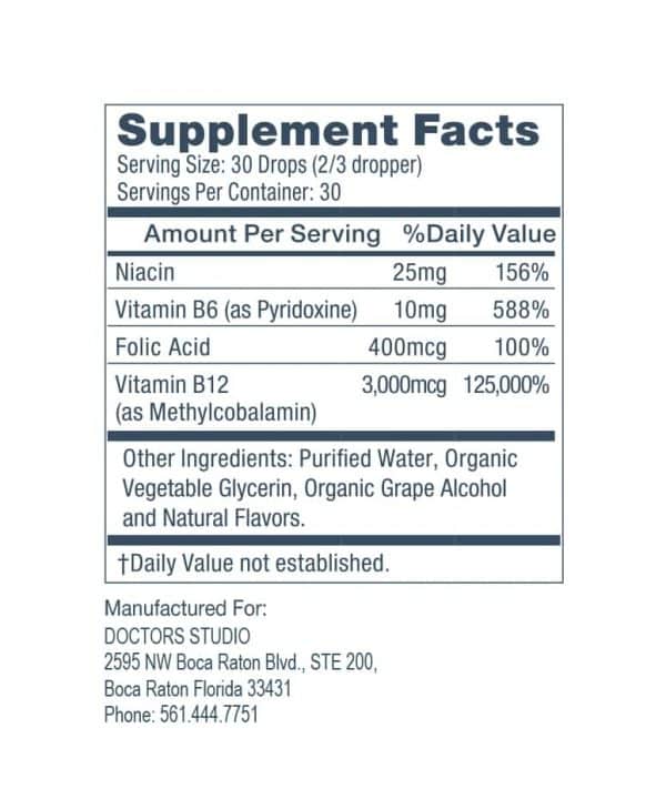 Sub-b Complex supplement facts