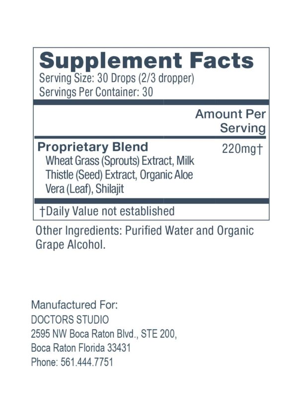 DeTOX, Supplements Facts