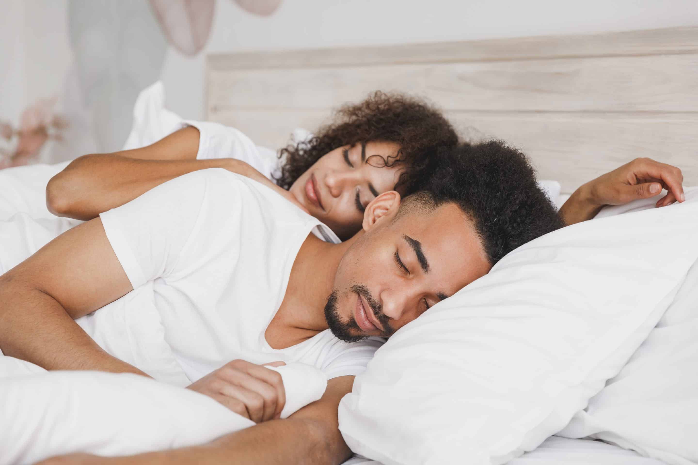 Man and woman enjoying in bed