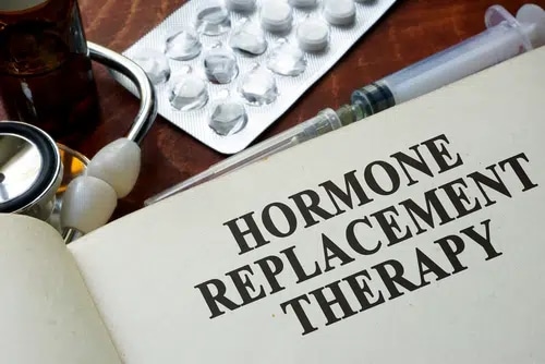 Book-with-words-hormone-replacement-therapy-on-a-table
