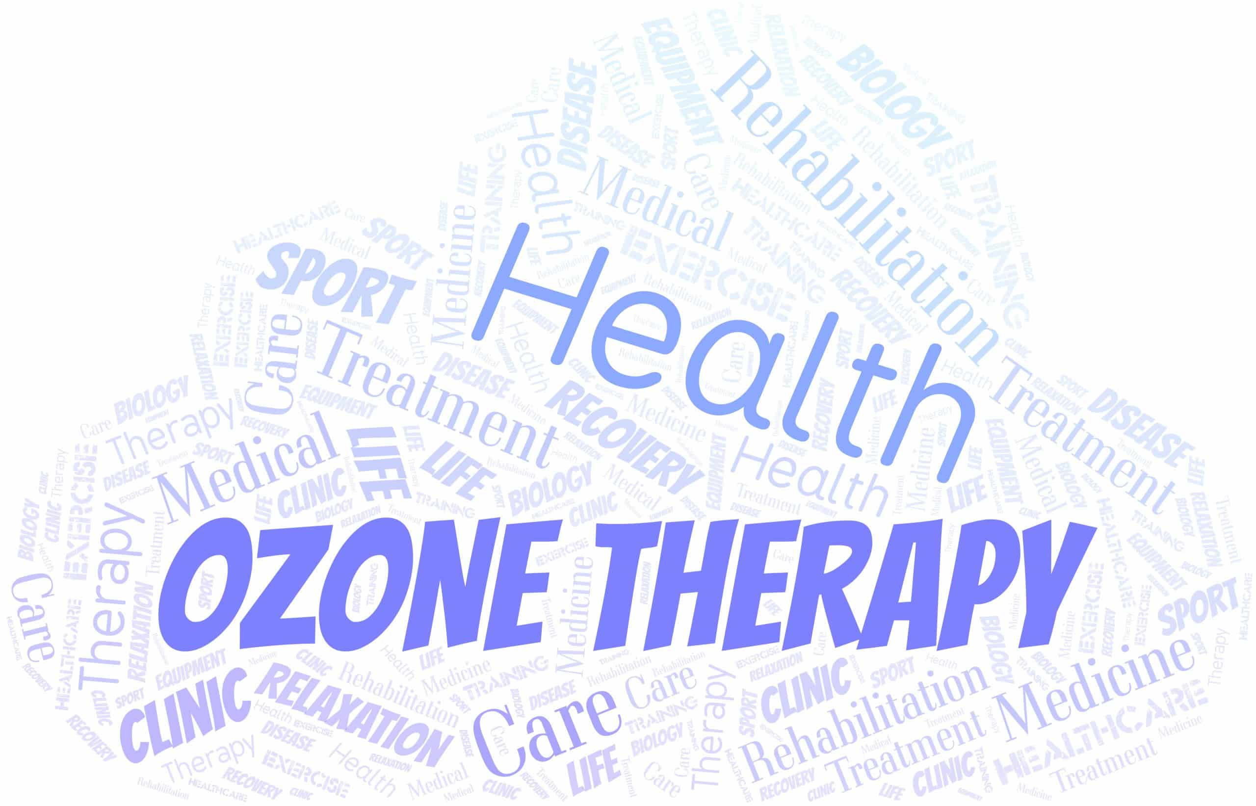 Ozone Therapy word cloud. Wordcloud made with text only.