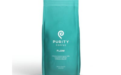 FLOW Purity Organic Coffee – Medium Roast Whole Bean Coffee (340 g)