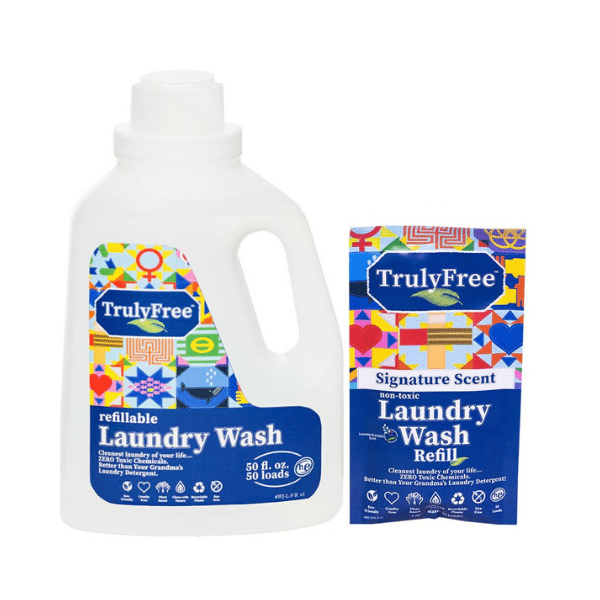 image of the product named as Refillable Non-Toxic Signature Scent Laundry Wash Starter Kit (Jug + Refill)