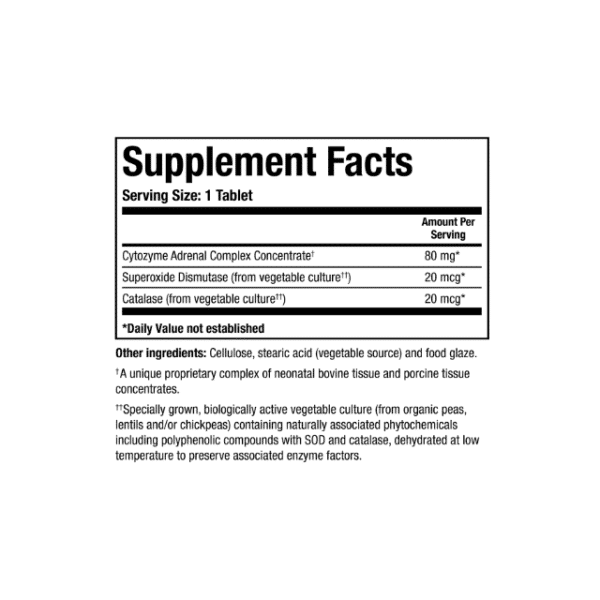 Adrenal Revive Tablets (180c) Supplement Facts