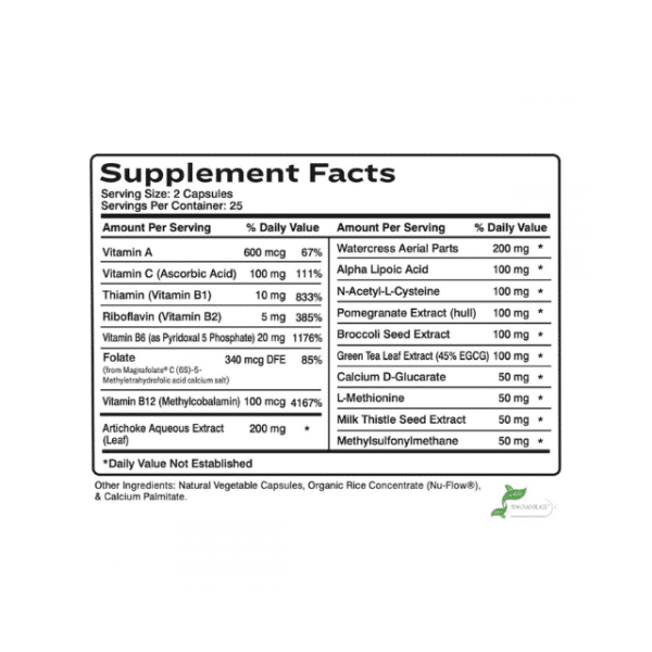 Duo Detox Capsules (50c) Supplement Facts