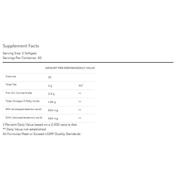 Omegapure 780 EC Softgels (120c) Supp Facts