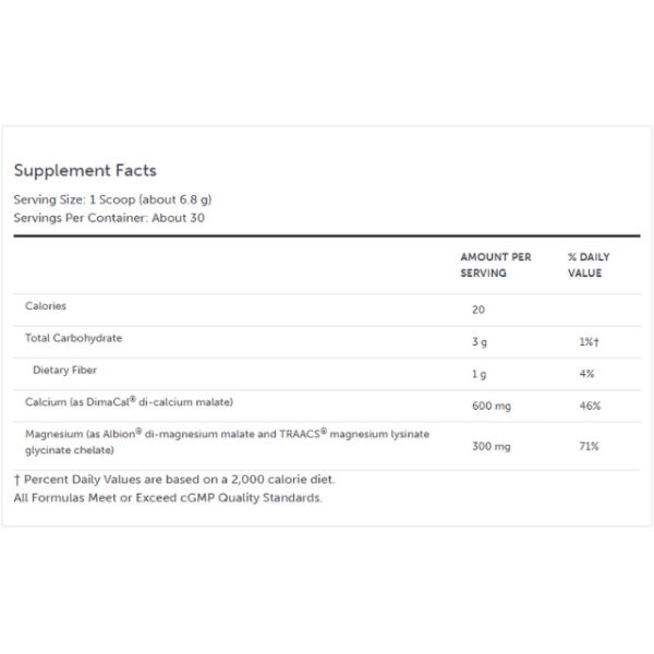 Optimag Plus Calcium Pear 30 Servings Supp Facts