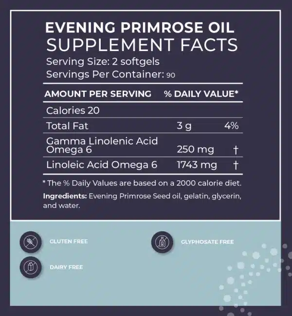 Evening Primrose Oil softgels Supplement Facts