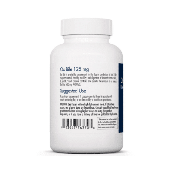 Ox Bile 125 mg Capsules (180c) BACK