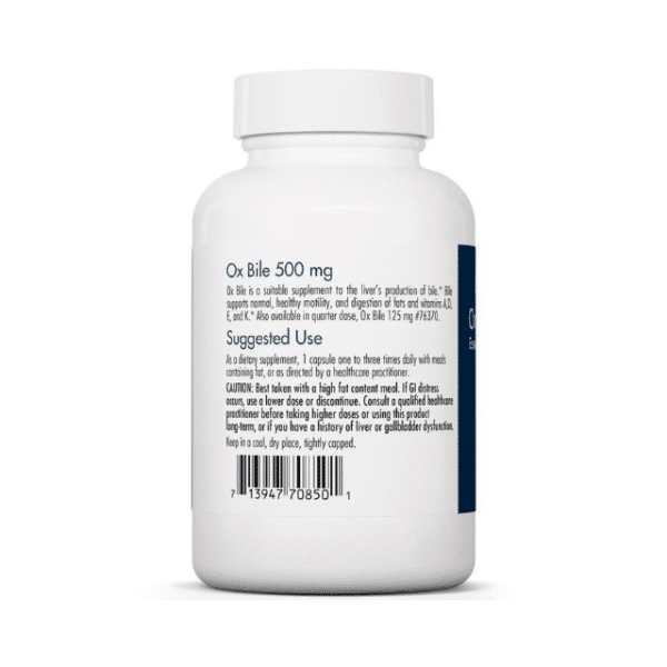 Ox Bile 500 mg Capsules (100c) BACK